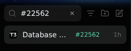 sidebar search before: row shows bare #22562