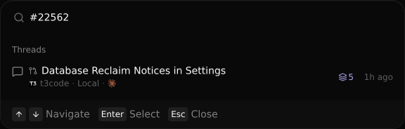 command palette after: icon and count share the PR state color