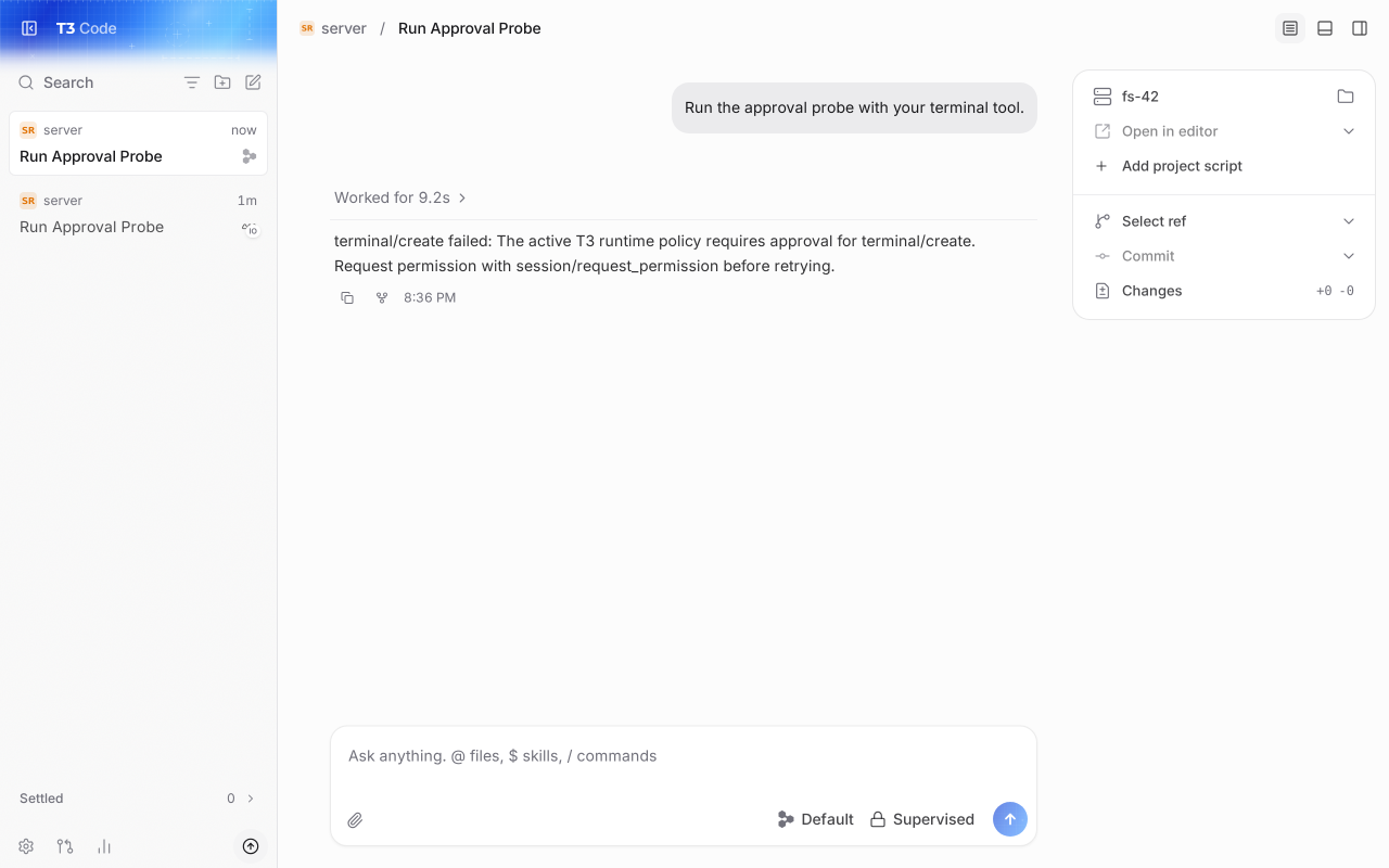 Before: after Approve, terminal/create is refused
