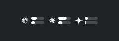 Monochrome provider icons and dual quota capsules in the Minimal panel