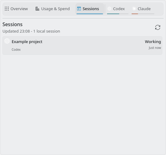 Local agent sessions
