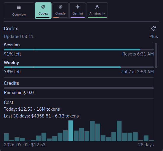 Codex provider detail