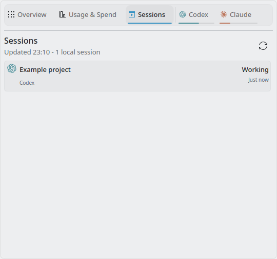 Local agent sessions