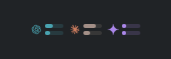 Colored provider icons and dual quota capsules in the Standard panel
