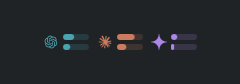 Colored provider icons and dual quota capsules in the Standard panel