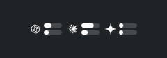Monochrome provider icons and dual quota capsules in the Minimal panel