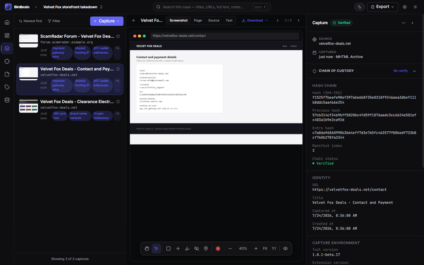 Manifest chain verification