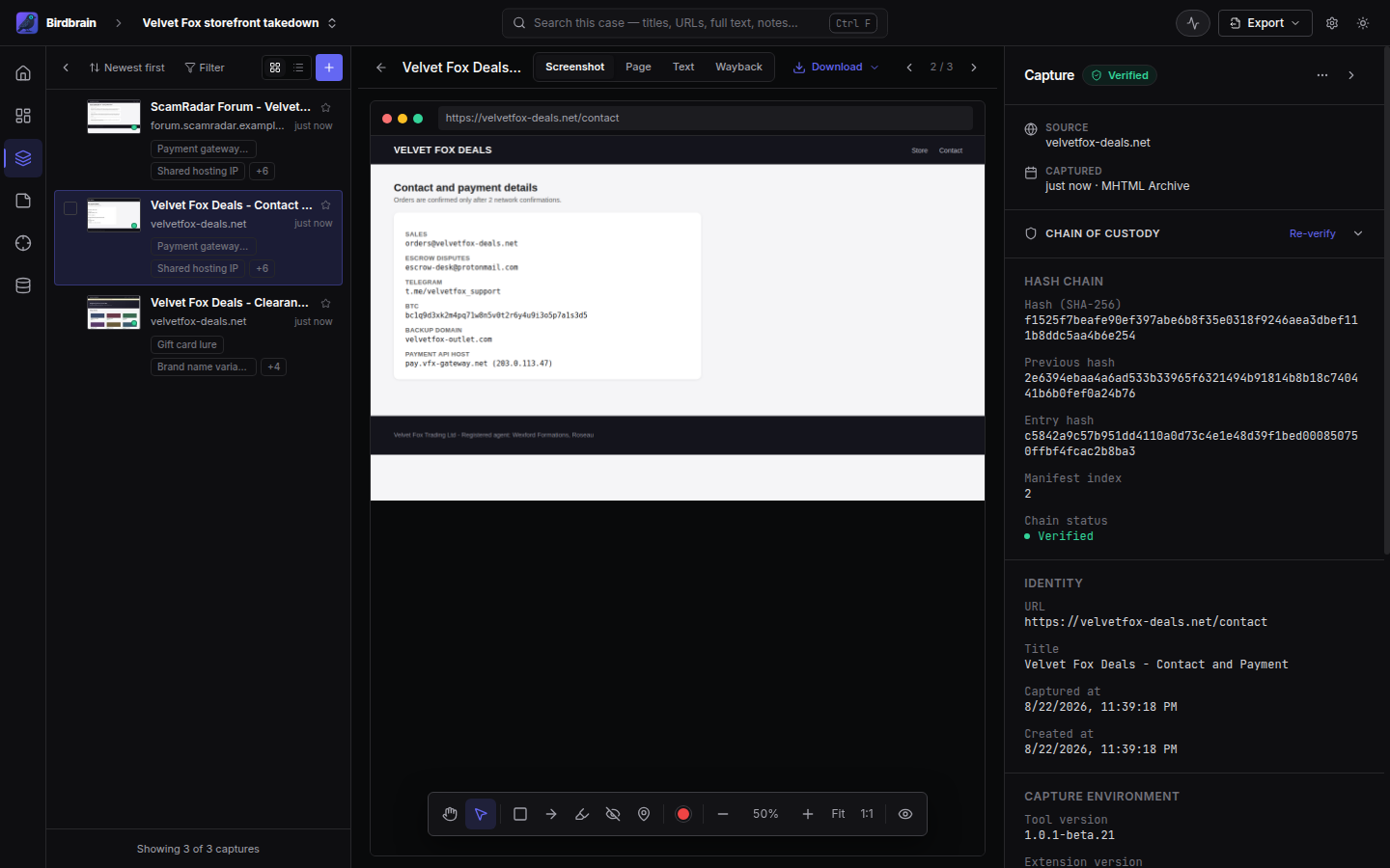 Manifest chain verification